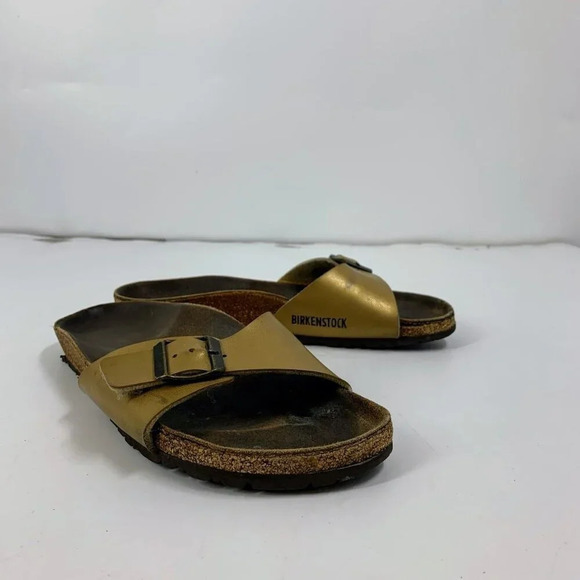 Birkenstock Womens Madrid Sand Color Leather Comfort Single Strap Sandals Sz 7.5 - Picture 2 of 16